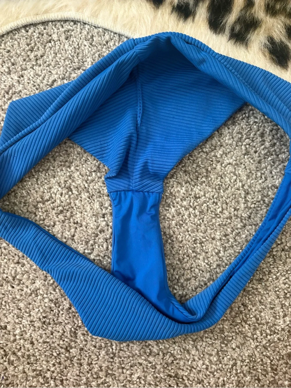 Frankies Ribbed Blue Bikini Two-Piece Set